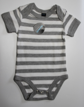 Baby Body striped white/grey